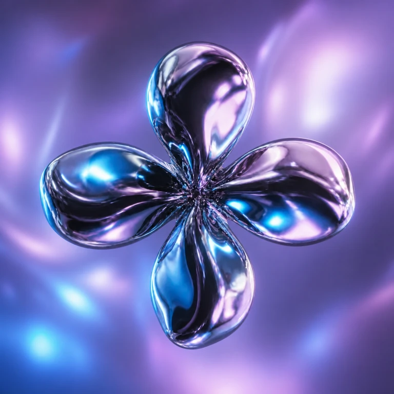 Chrome flower sculpture