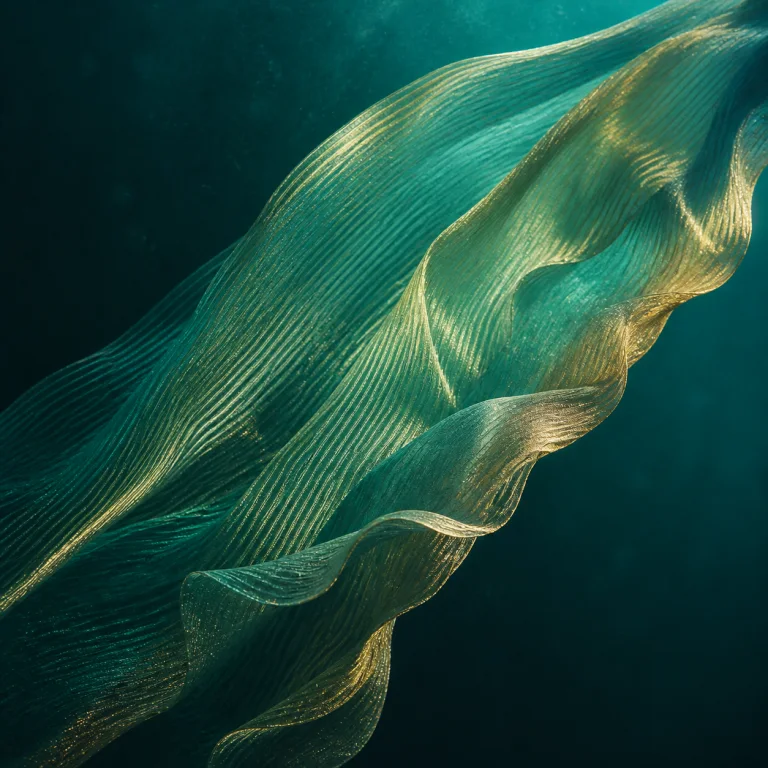 Teal fabric folds